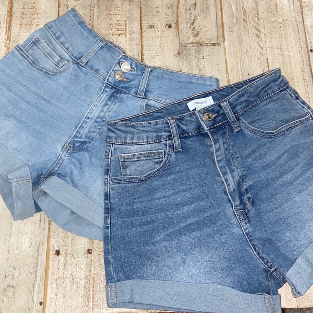 Forever 21 “the uplyfter” Denim Shorts Size 28 (Set of 2)